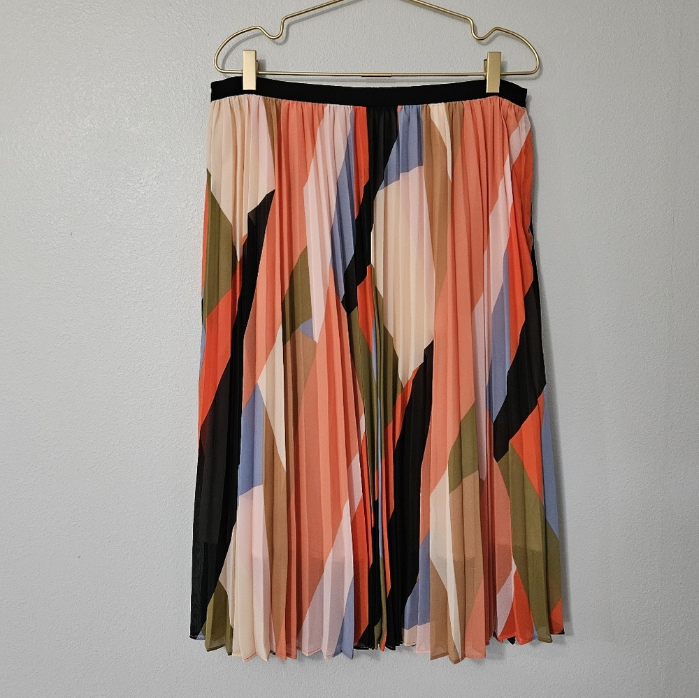 Chic Midi Skirt by [HD in Paris] - Multicolor Pleats